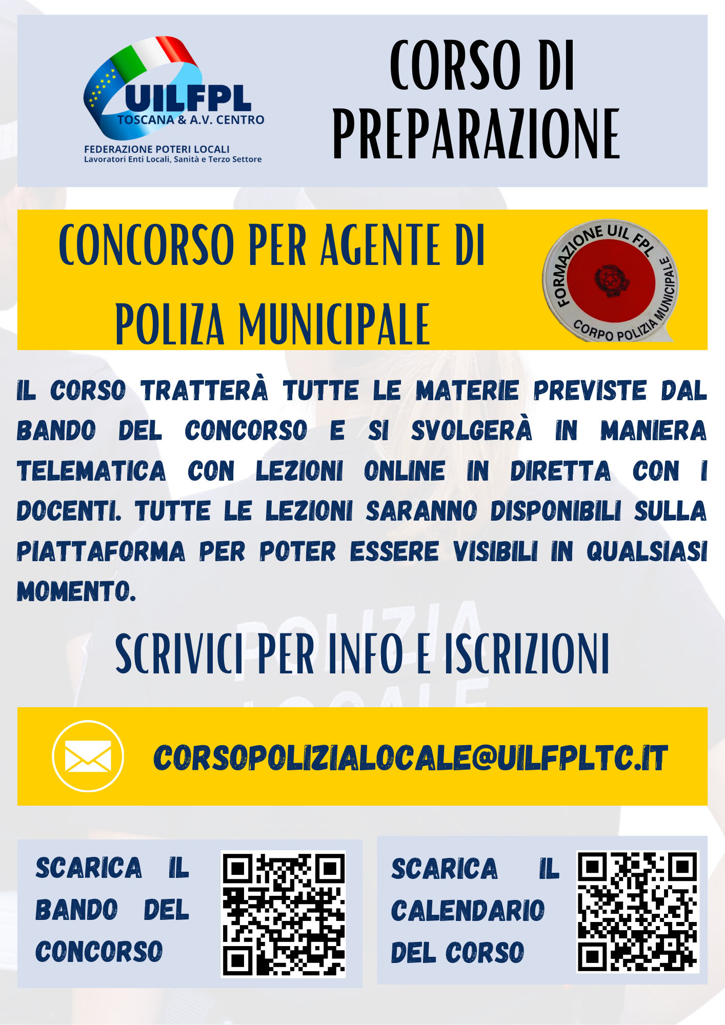 Corso di preparazione concorso Agente di Polizia Locale